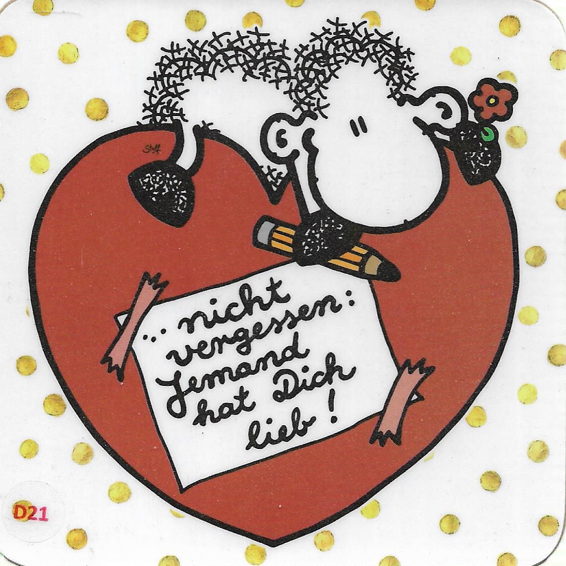 Kork - Untersetzer • ... nicht vergessen: Jemand hat Dich lieb!