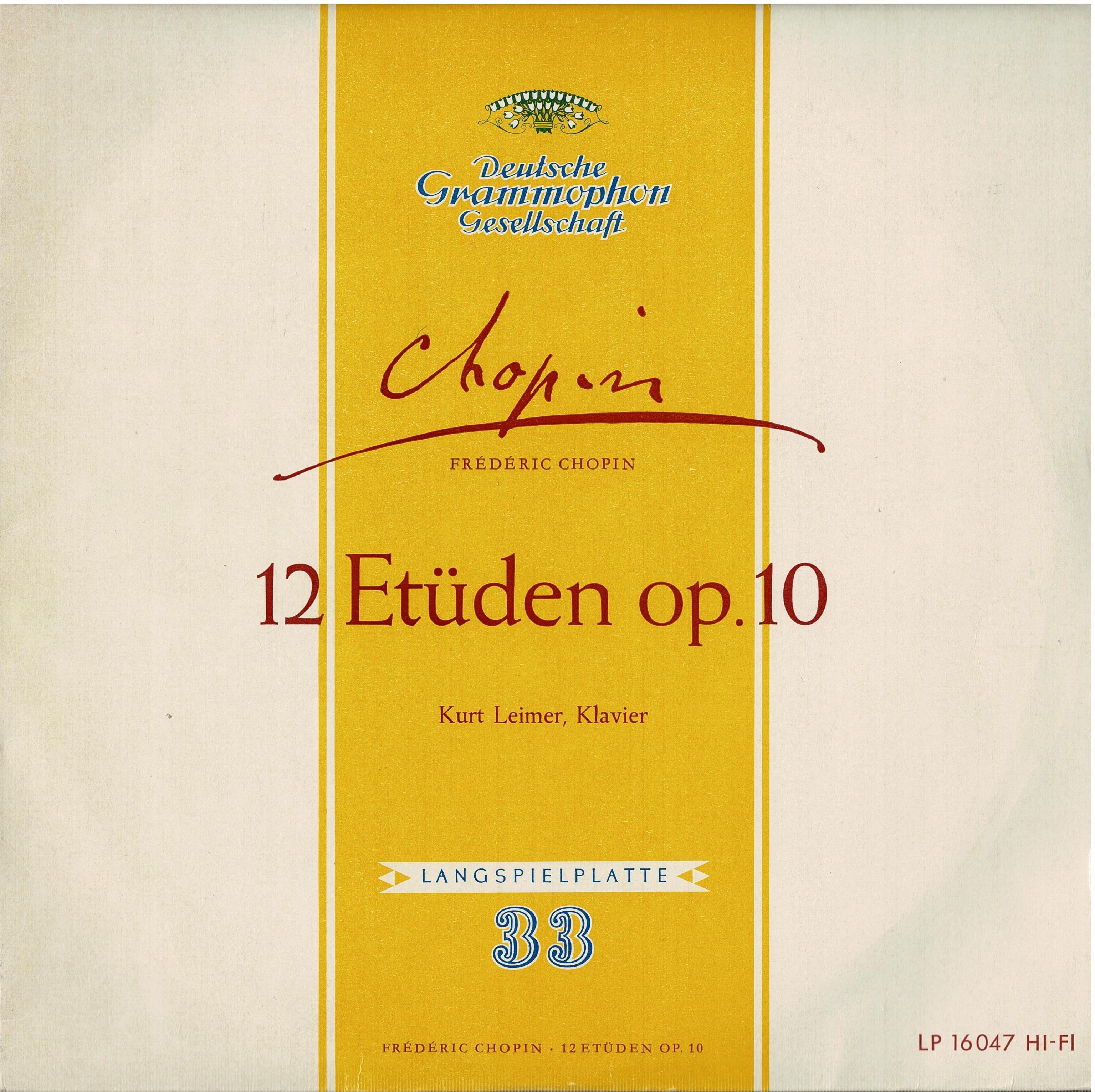 Frédéric Chopin / Kurt Leimer • 12 Etüden op. 10 /  10"-Vinyl