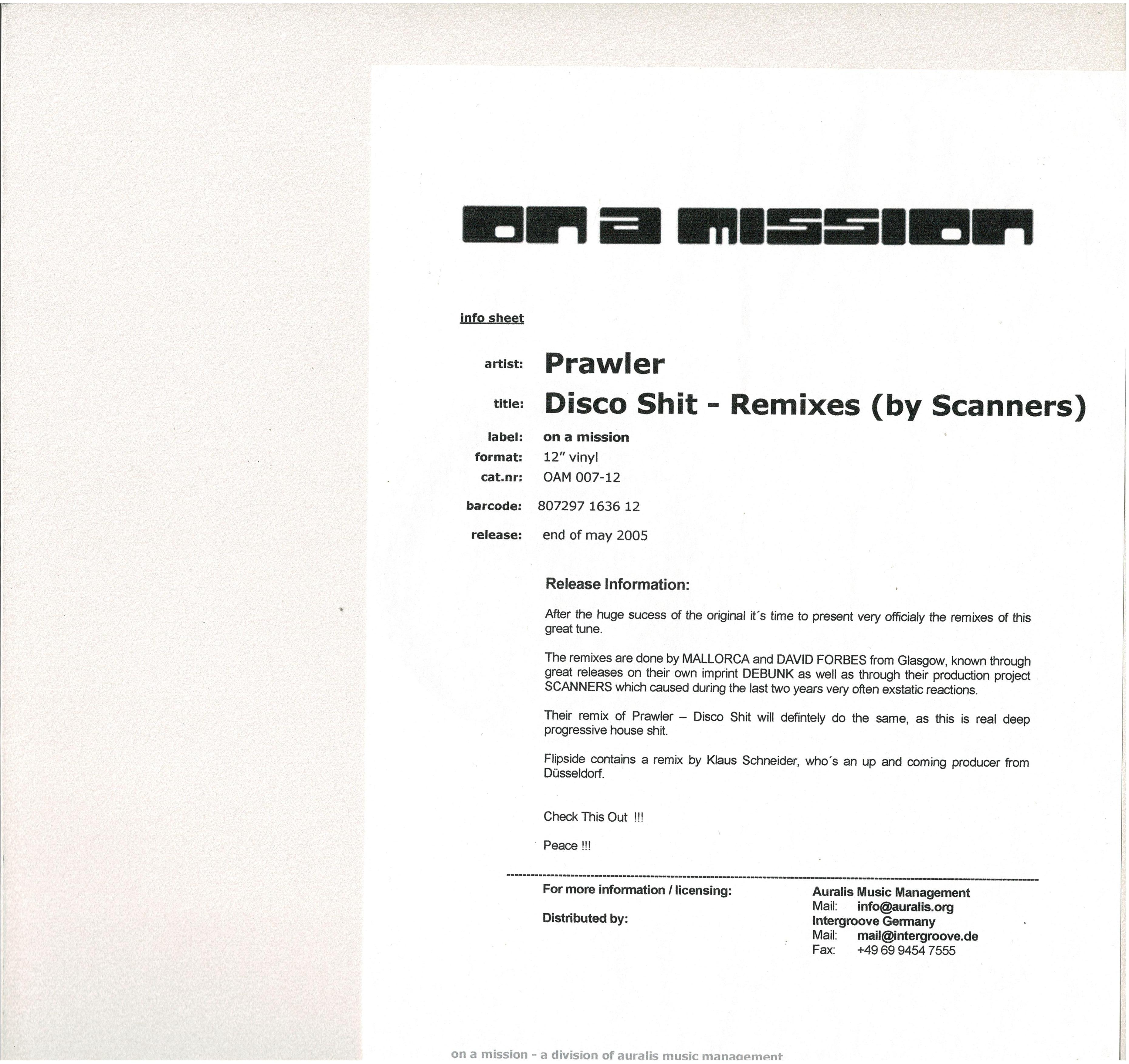 Prawler • Disco Shit (Remixes)