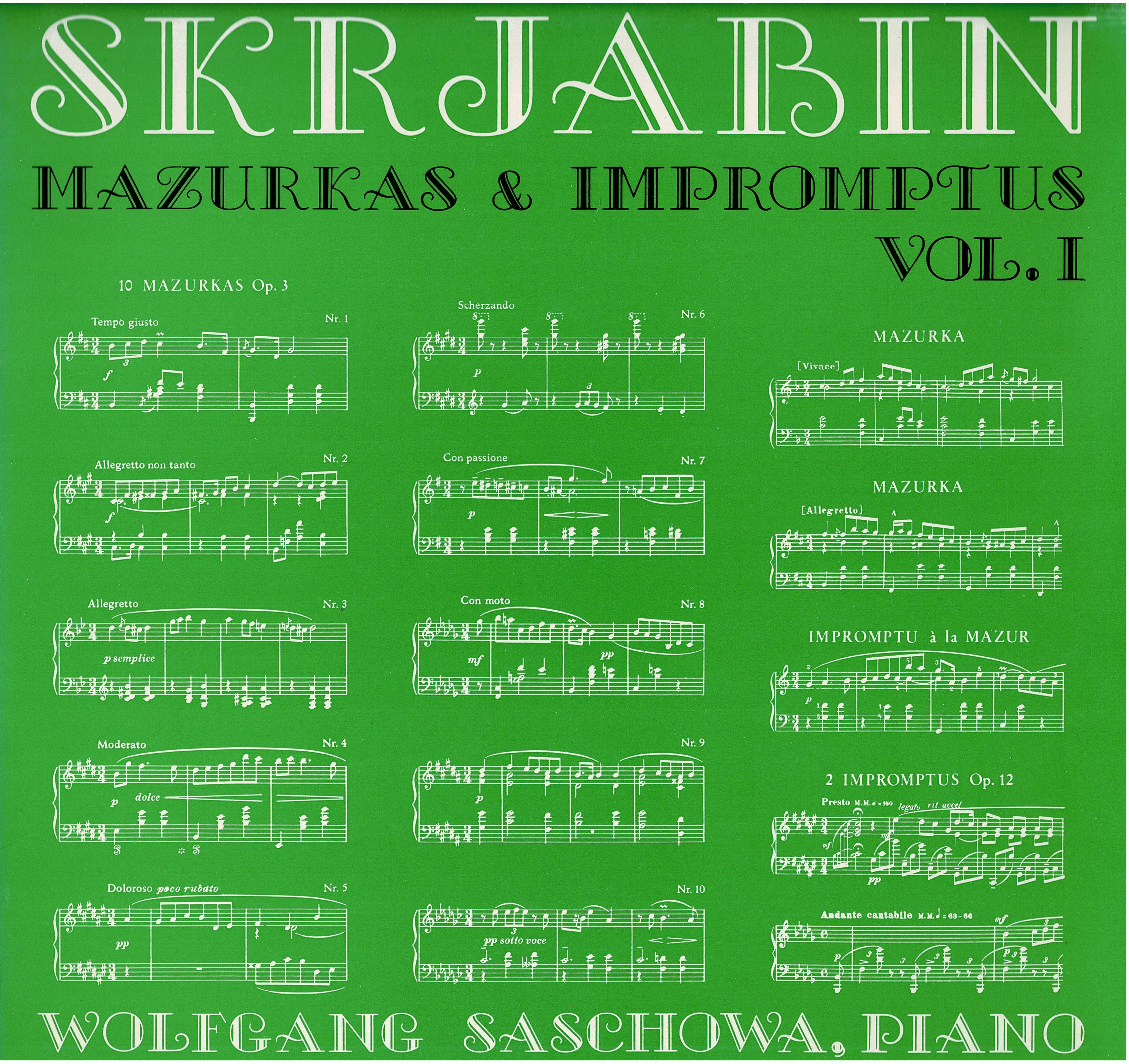 Alexander Scriabin / Wolfgang Saschowa • Mazurkas & Impromptus Vol. 1