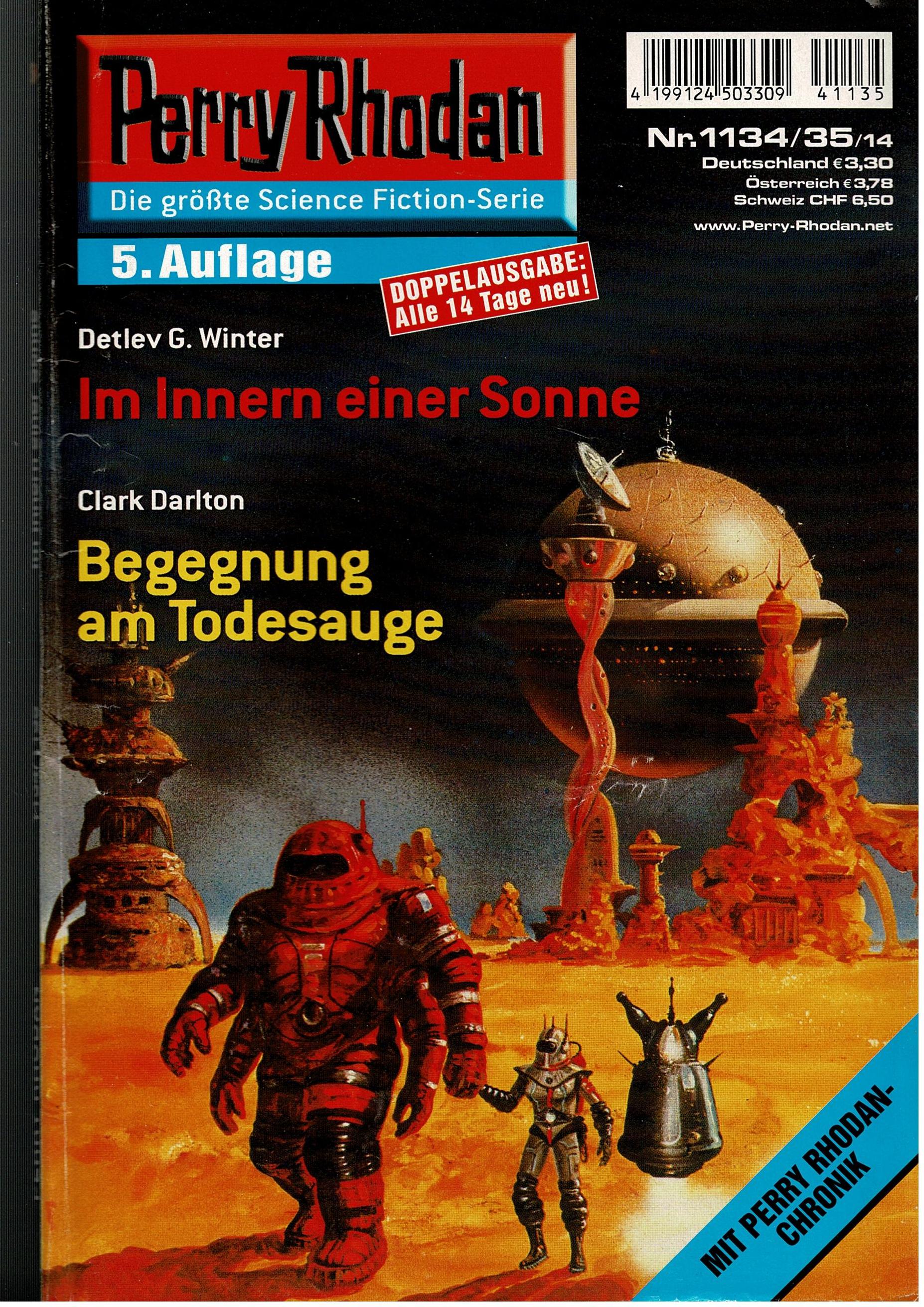 Detlev G. Winter / Clark Darlton • Perry Rhodan Doppelausgabe Nr. 1134/35 - Im Inneren einer Sonne / Begegnung am Todesauge - 5. Auflage