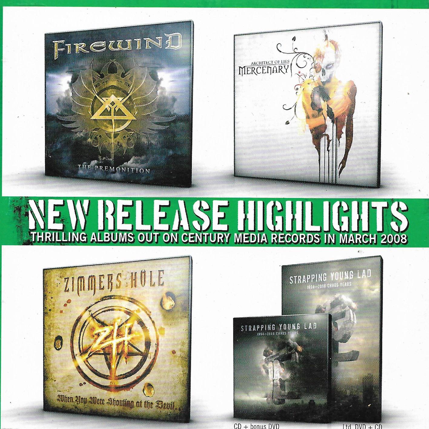 Various • New Release Highlights (Thrilling Albums Out On Century Media Records In March 2008)