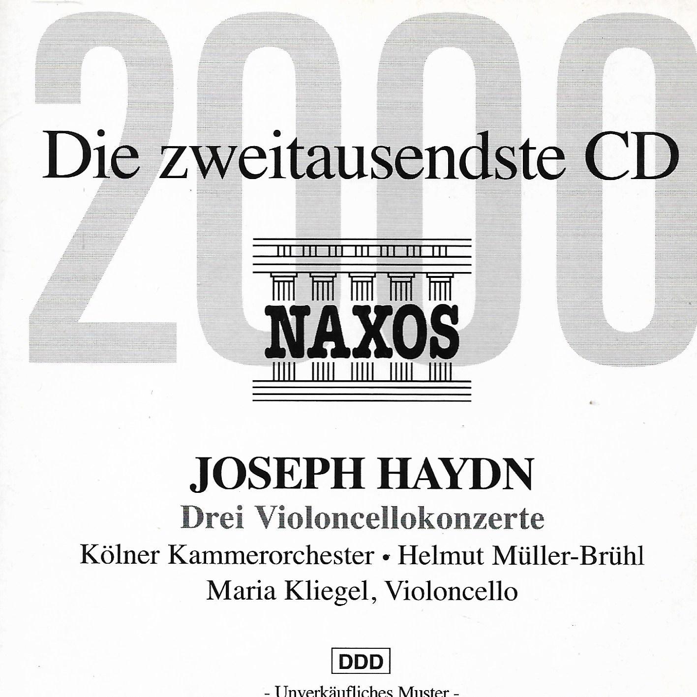 Joseph Haydn - Kölner Kammerorchester / Helmut Müller-Brühl / Maria Kliegel • Drei Violoncellokonzerte