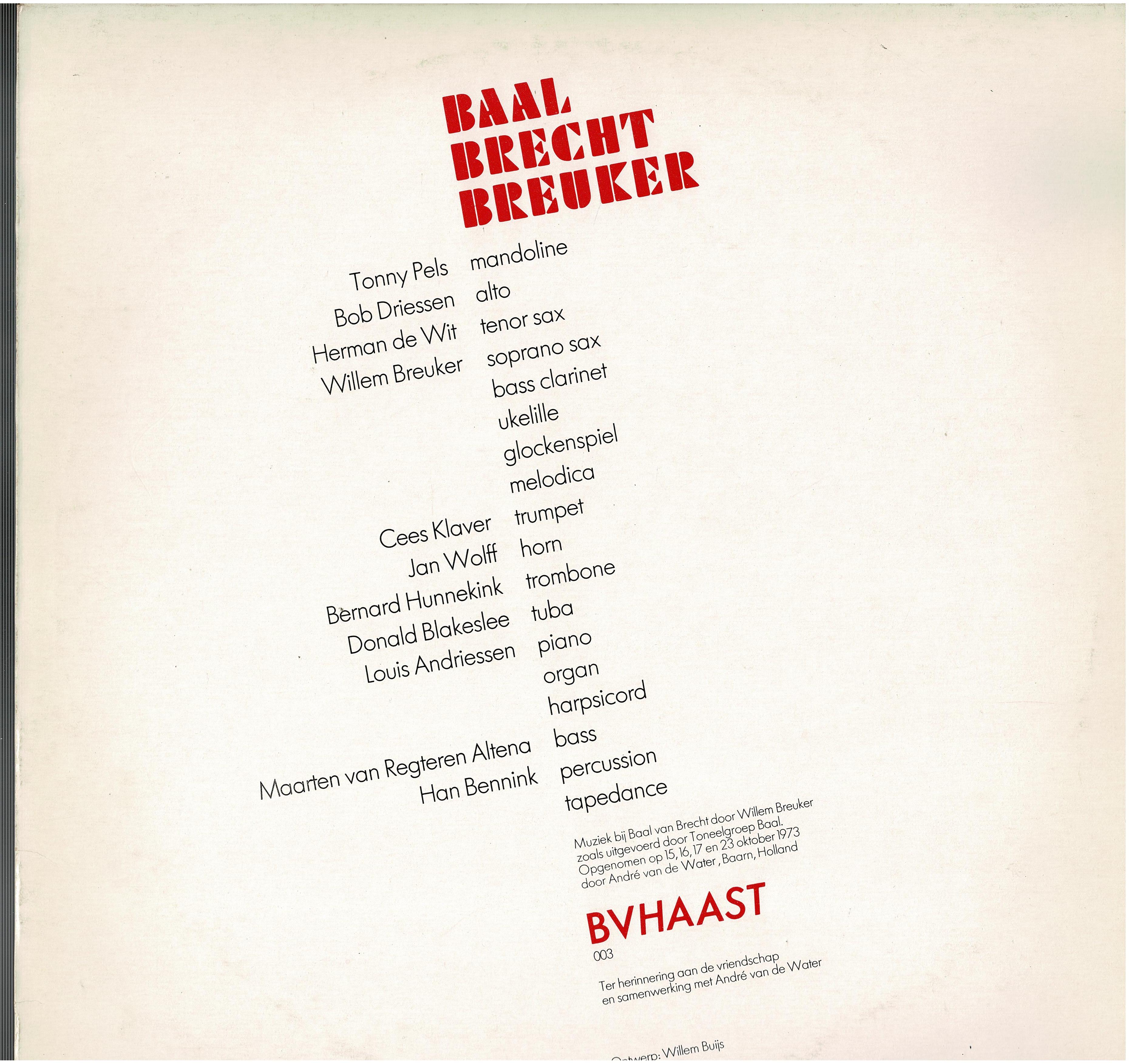 Willem Breuker • Baal Brecht Breuker